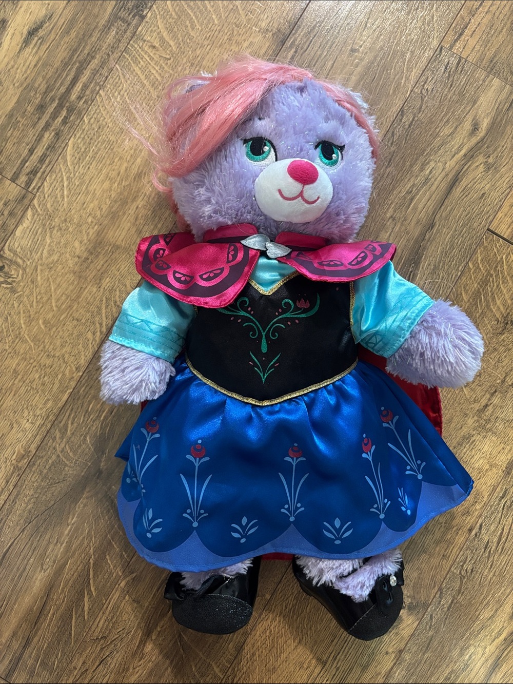 Build a Bear Disney Frozen Anna Purple Shimmer Bear from 2014 with Full Outfit